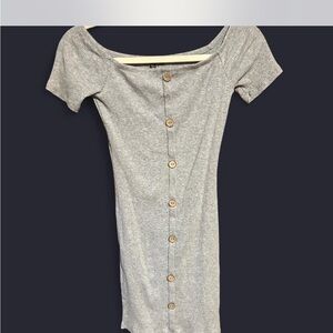 Fashion Nova Heather Gray Ribbed Dress